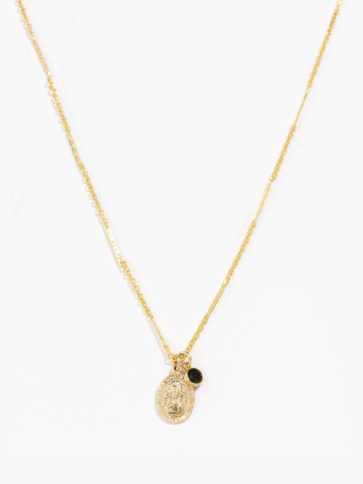 St Christopher charmed medal necklace 14k gold filled 9x12mm