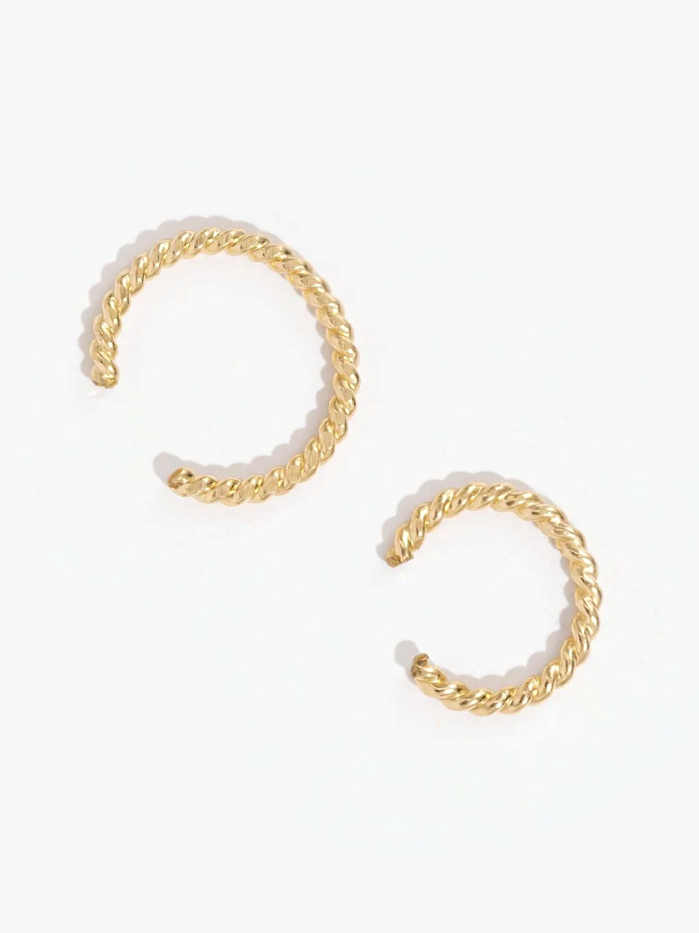 Rope ear cuff 14k gold filled 10mm or 15mm minimal hoop