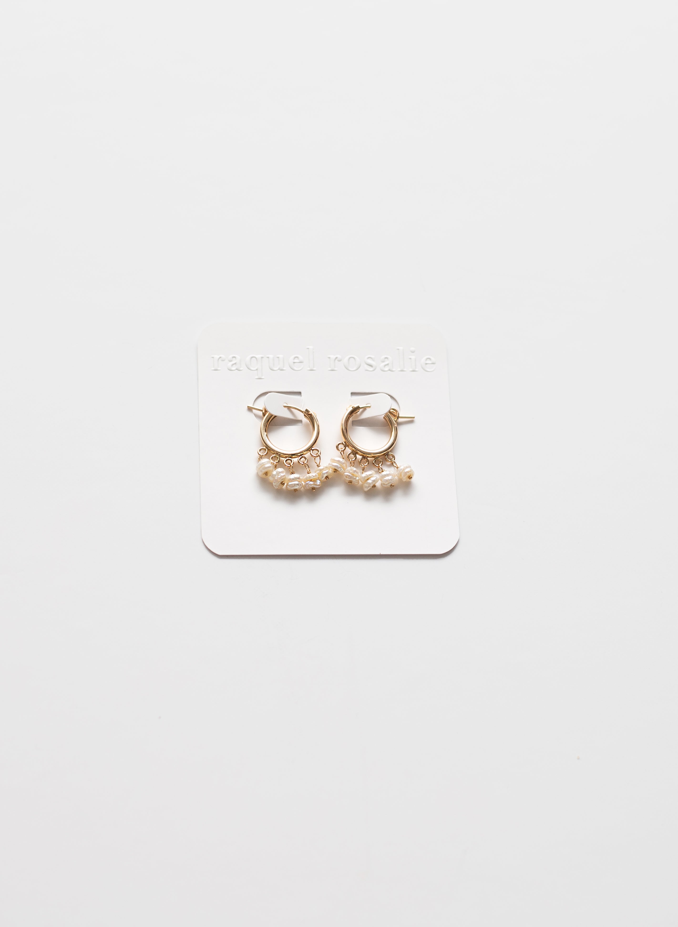 Mini Pearl Drop Hoops