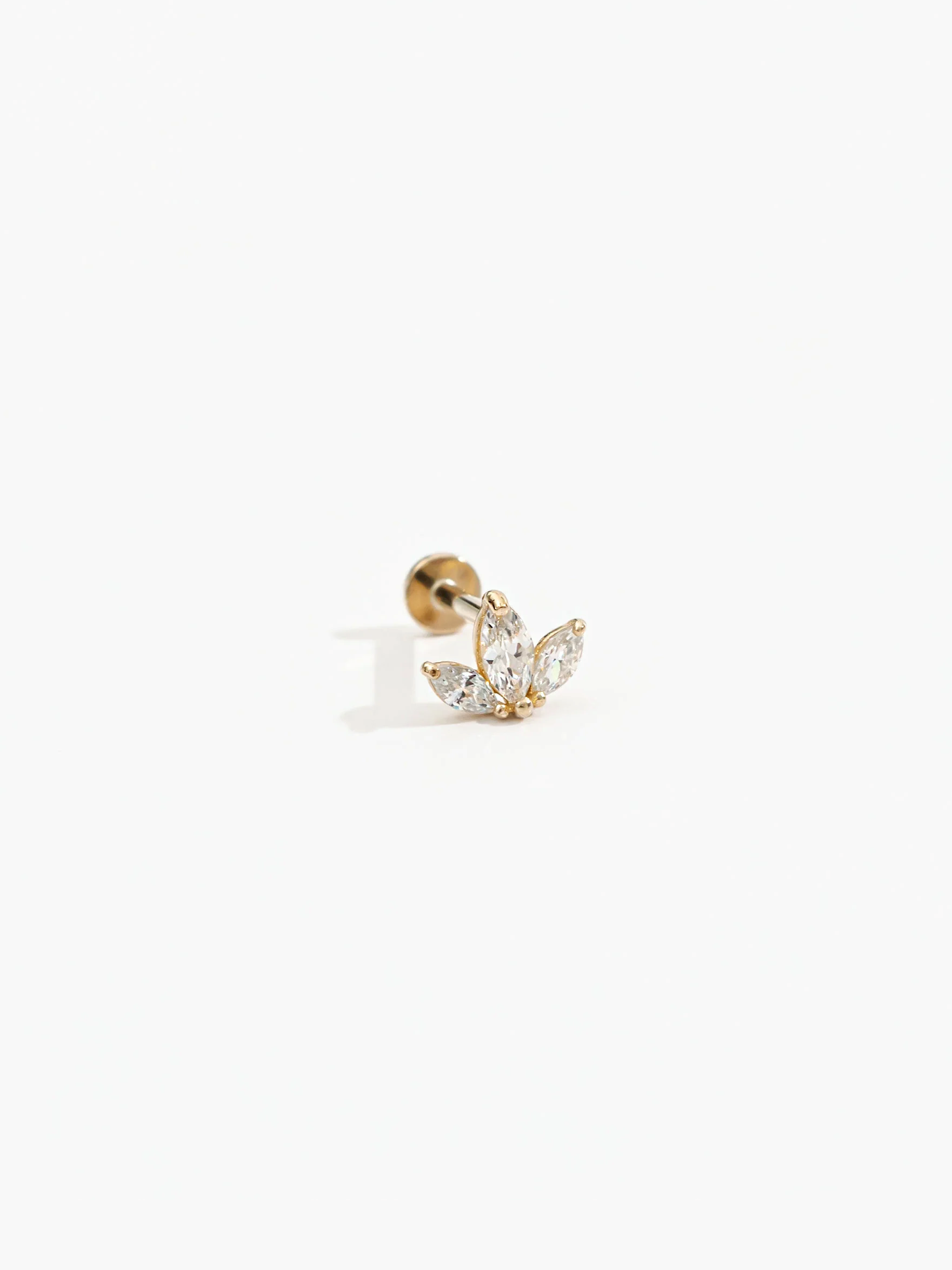 Marquise Cluster flat back stud