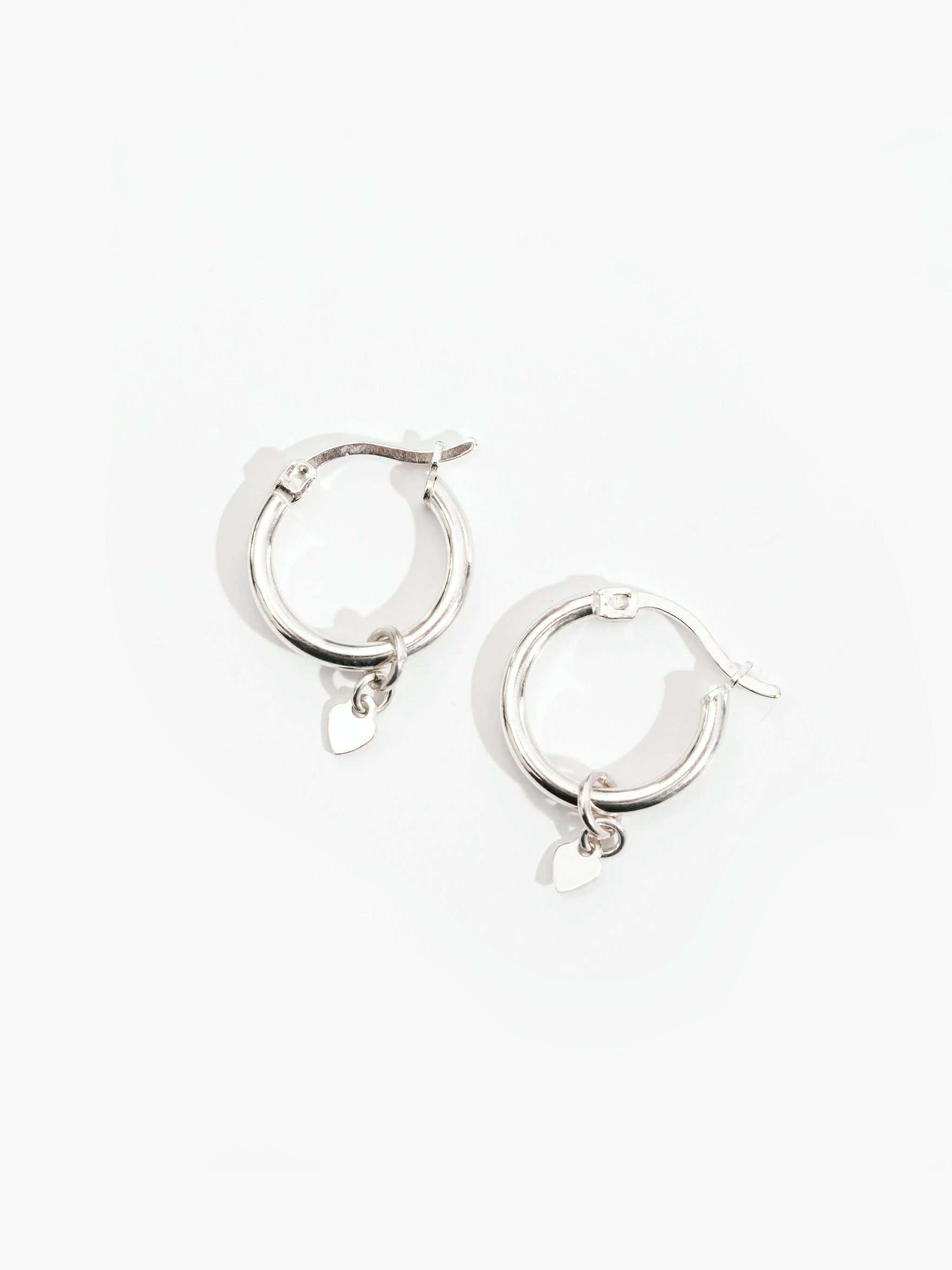 Mini Heart Drop Hoop Earring