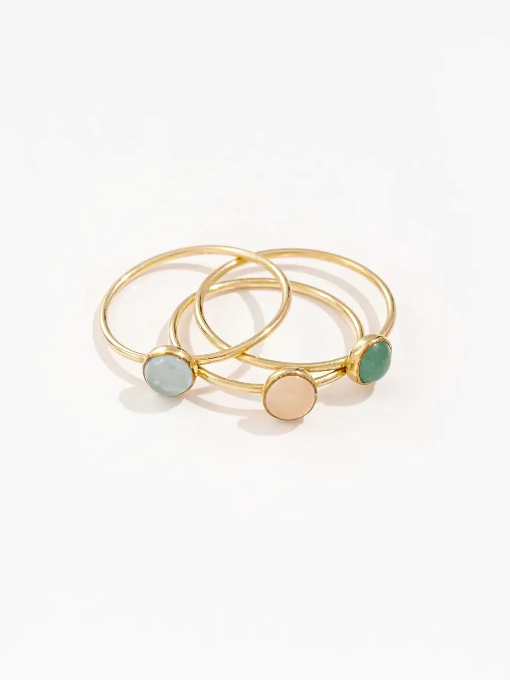 Motley ring | 14k gold filled | 5mm aquamarine, rose quartz, aventurine ...