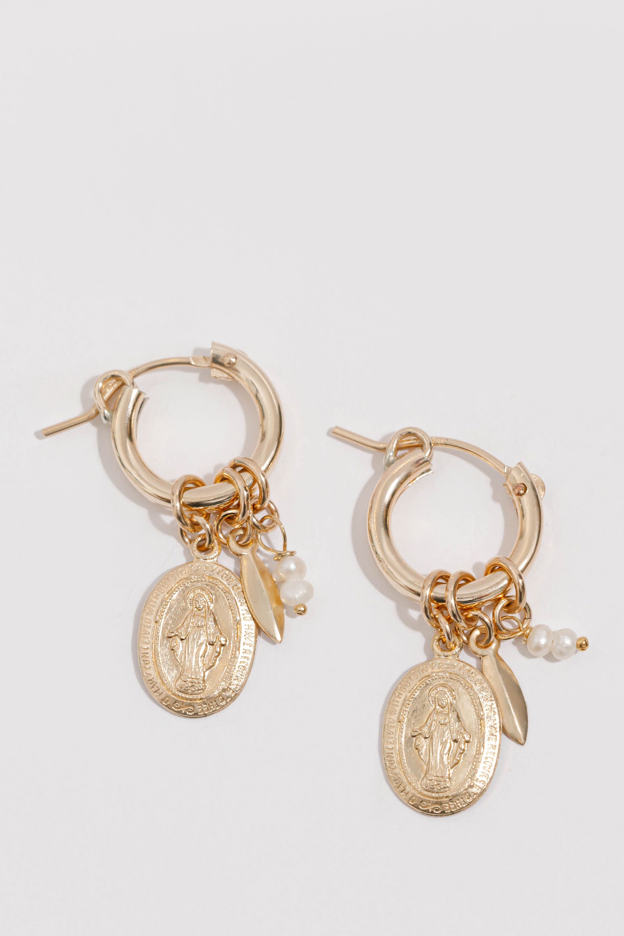 Mary Charm Drop Hoop