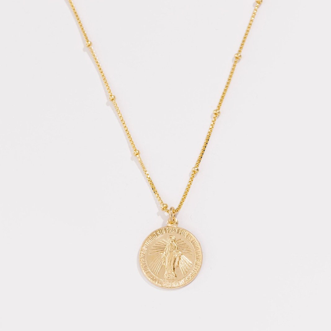 Mary on sale coin necklace