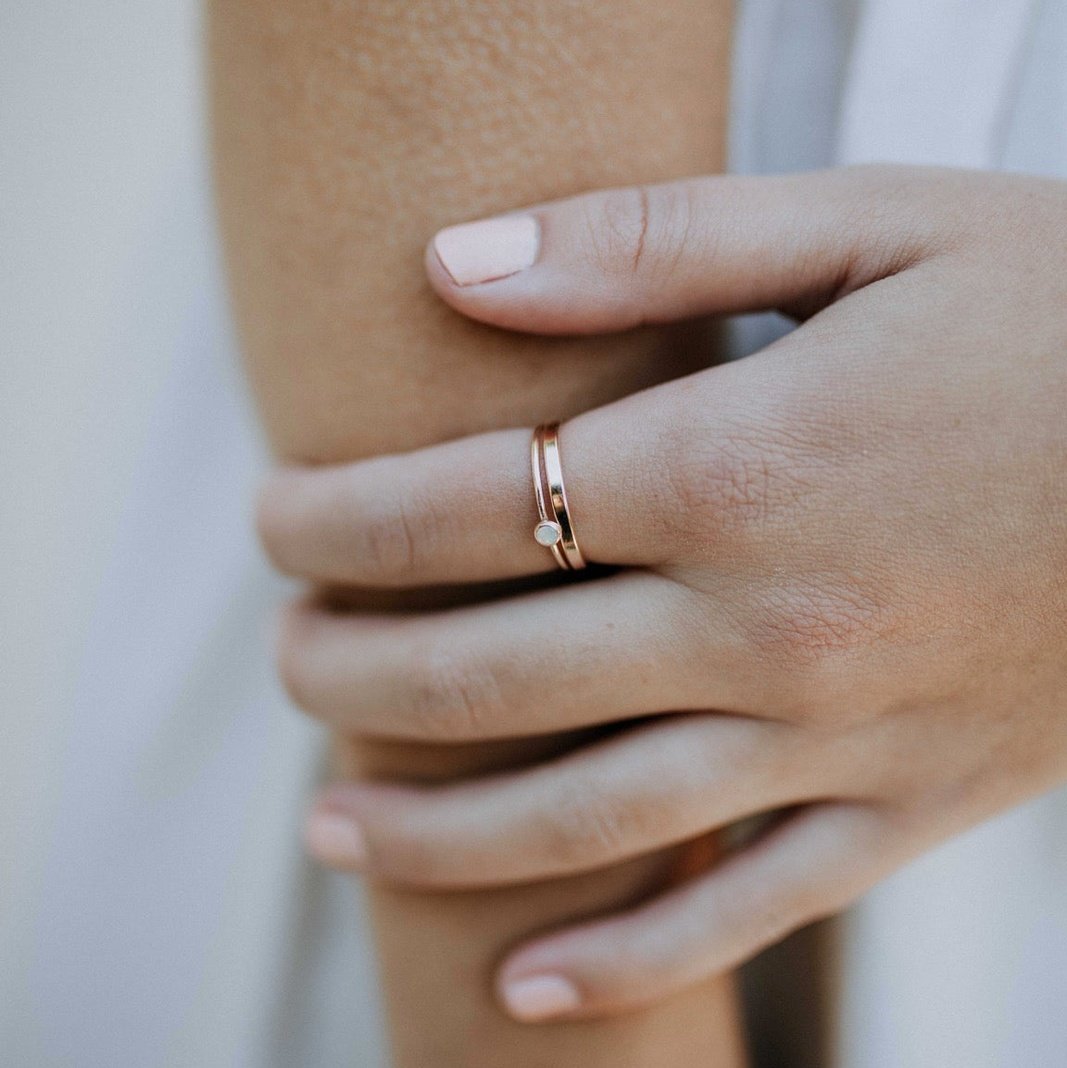 Rainbow Moonstone Ring